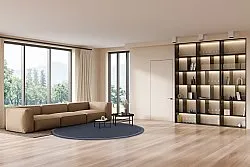 Rund Teppich (sisal) - Agave (dunkelgrau)