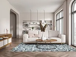 Shaggy Intérieur-Extérieur - Trenton (blanc/bleu)