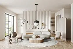 Tapis rond - Intérieur/Extérieur Baltimore (crème)