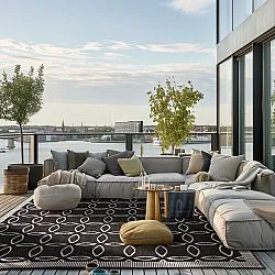 Teppich für innen und außen - Dewey (schwarz)