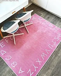 Tapis enfant - Bordure alphabétique (rose)