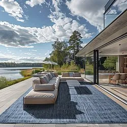 Juteteppich - Amasia (blau)