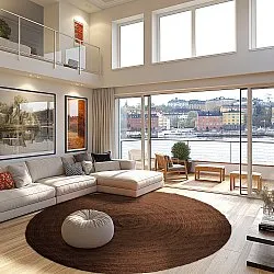 Runder Juteteppich - Amasia (braun)