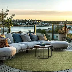 Runder Juteteppich - Amasia (olive)