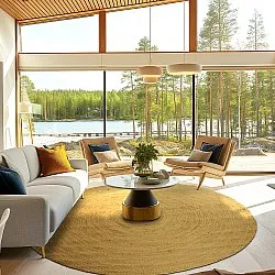 Runder Juteteppich - Amasia (orange)