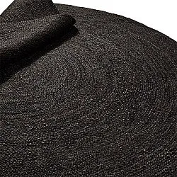 Runder Juteteppich - Amasia (schwarz)