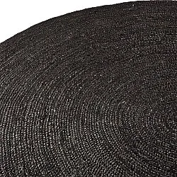Runder Juteteppich - Amasia (schwarz)
