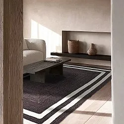 Juteteppich - Jessore (dunkles taupe/weiß)