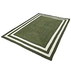 Juteteppich - Jessore (militärgrün/weiß)