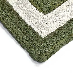 Juteteppich - Jessore (militärgrün/weiß)