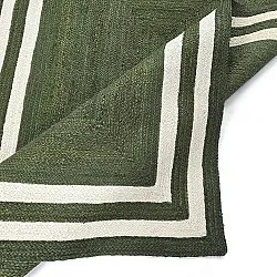 Juteteppich - Jessore (militärgrün/weiß)
