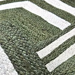 Juteteppich - Jessore (militärgrün/weiß)