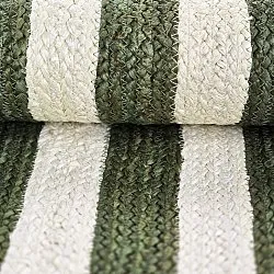 Juteteppich - Jessore (militärgrün/weiß)