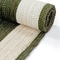 Tapis chanvre - Senaki (vert militaire/blanc)