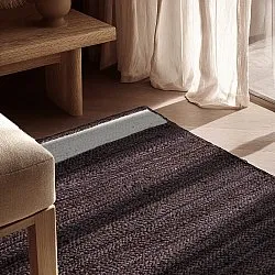 Juteteppich - Senaki (dunkles taupe/weiß)