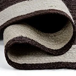 Juteteppich - Senaki (dunkles taupe/weiß)