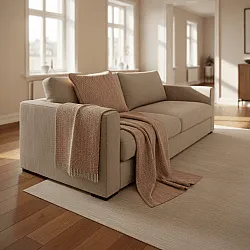 Kissenbezug - Denisa Fishbone (braun/weiß)