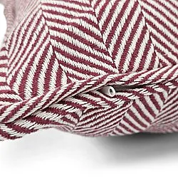 Kissenbezug - Denisa Fishbone (rot/weiß)