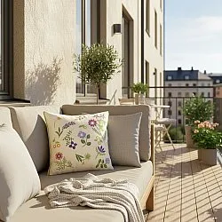 Housse de coussin - Housse de coussin brodée Esbo (multicolore)