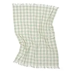 Decken - Isela check cotton throw (cremefarben/hellgrün)