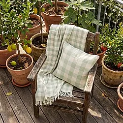 Decken - Isela check cotton throw (cremefarben/hellgrün)