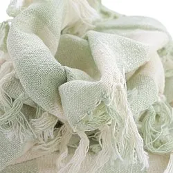 Decken - Isela check cotton throw (cremefarben/hellgrün)