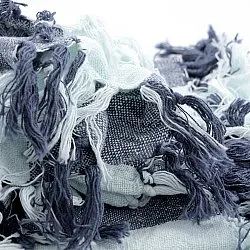 Couvertures - Kora stripe cotton throw (bleu marine/bleu clair)