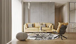 Rund Teppich - Lawrance (grau/weiß)