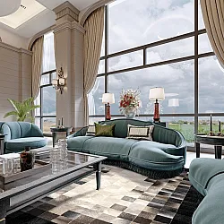 Wilton-Teppich - Livada (schwarz/bunt)