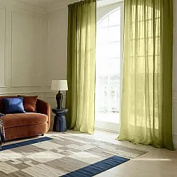 Rideaux Lot de 2 - Rideau mélange lin Lumira (vert)