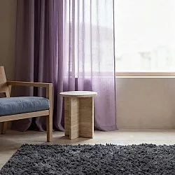 Rideaux Lot de 2 - Rideau mélange lin Lumira (violet)