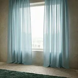 Rideaux Lot de 2 - Rideau mélange lin Lumira (bleu clair)