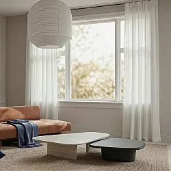 Rideaux Lot de 2 - Rideau mélange lin Lumira (blanc)