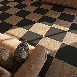 Teppichboden - Almeria Teppichfliesen 24 Stk. (unregelmäßig gestreift braun)