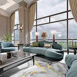 Wilton-Teppich - Manilva (grau/weiß/gold)