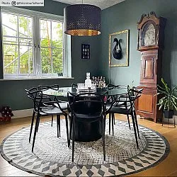 Tapis ronds - Marrakech (rond) (noir/blanc/gris)