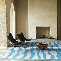 Wilton-Teppich - Marsala (blau/weiß)