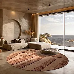 Runde Teppiche - Alexa Natural Cotton Shaggy (terrakotta)