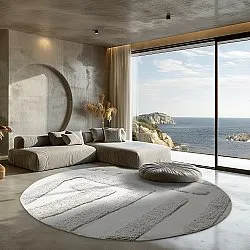 Tapis rond - Alexa Natural Cotton Shaggy (blanc cassé)