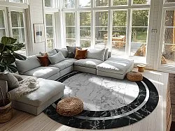 Tapis rond - Amaliada (noir/blanc)