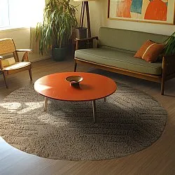 Runde Teppiche - Amberley Natural Cotton Shaggy (beige)