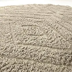 Runde Teppiche - Amberley Natural Cotton Shaggy (beige)