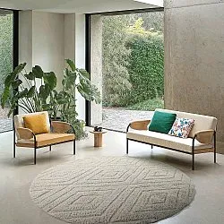 Runde Teppiche - Amberley Natural Cotton Shaggy (cremefarben)