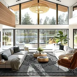 Wilton-Teppich - Amer (schwarz/weiß)