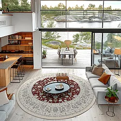 Tapis rond - Arabella (bordeaux)