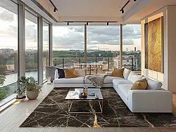 Wilton-Teppich - Aris (schwarz/gold)