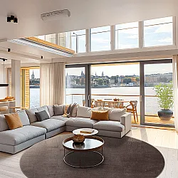 Tapis rond - Artena (gris/marron)