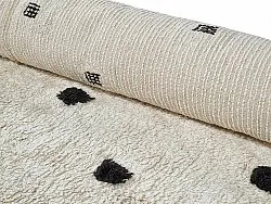 Tapis rond - Belle Natural Cotton Shaggy (blanc cassé/noir)