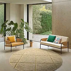 Runde Teppiche - Bellevue Natural Cotton Shaggy (beige/braun)