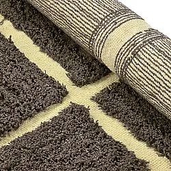 Runde Teppiche - Bellevue Natural Cotton Shaggy (braun/gelb)